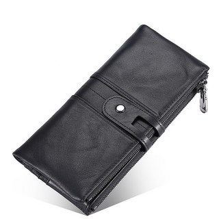 【奧特萊斯】真皮牛皮長款錢包 多功能卡包 複古按扣錢夾 熱銷男士手包 男生長款錢包 男真皮長夾