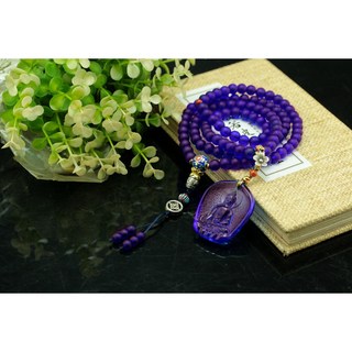 【莊嚴佛淨土】8mm霧面寶藍色藥師佛琉璃珠x108佛珠, 1個