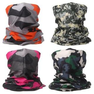 HARFINGTON 4피스 여름 쿨링 넥 게이터 자외선 차단 페이스 마스크 낚시 통기성 반다나 남성 여성용 카모 O [호환]