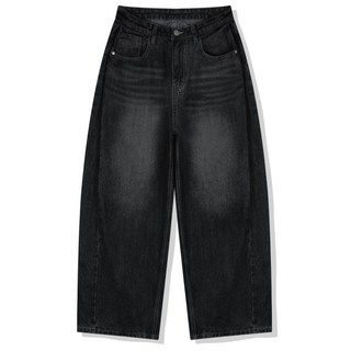 [쿠마르] (기모추가) 틴 사이드 핀턱 우먼 워싱 데님 팬츠_블랙 [ULZD_3096]