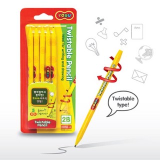 동아 토루 트위스터블 연필 돌려쓰는 연필 5pcs 2B