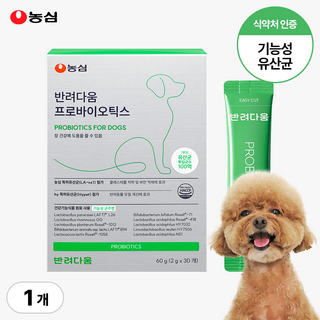 농심 반려다움 강아지 유산균 영양제 가루 애견 펫 프로바이오틱스, 1개, 북어맛분말, 장건강/유산균, 30회분