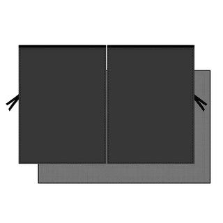 車用磁吸抗UV遮光簾雙層半網紗隱私簾車窗玻璃隔熱防曬遮陽簾, 1個, 後座(方形)