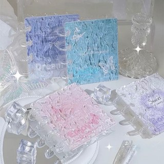 투블스미 투명 물결무늬 아크릴 미니 포토카드 앨범 20매 4공 포카 바인더북, 스위트