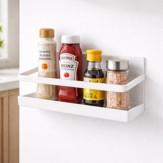 냉장고 자석 선반 현관문 자석 수납함 1+1, 2개, 화이트