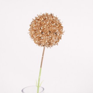 仿真植物 永生花 仿真銀杏葉尤加利 滿天星 鳳尾 龜背葉 花材 金色假花 仿真花 婚禮禮堂布置 家居裝飾, 金單隻球, 1個