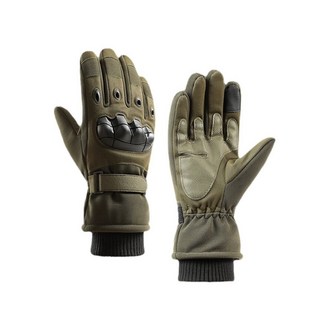 후쿠호 혹한기 방한 겨울 기모 충격보호 패드 미끄럼방지 자전거 킥보드 바이크 라이딩 글러브 오토바이 장갑, 밀리터리