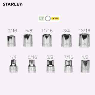 Stanley-6PT 3/8 스퀘어 드라이브 소켓 인치 크기 1/4 5/16 7/16 1/2 9/16 5/8 3/4 13/16 래칫 수리 도구 1 개, 1개, 04 7-16