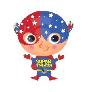 氣球先生 生日造型氣球 蛋糕氣球 慶生冰淇淋氣球 生日錫箔氣球 慶生氣球, 1個, 21吋生日超人02080411