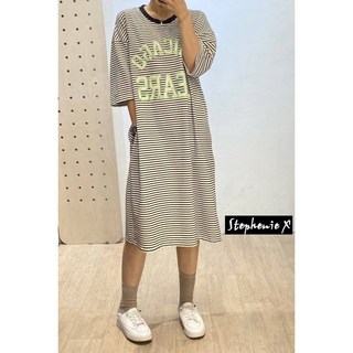 StephenieX 休閒棉質洋裝 - 正韓現貨, 條紋