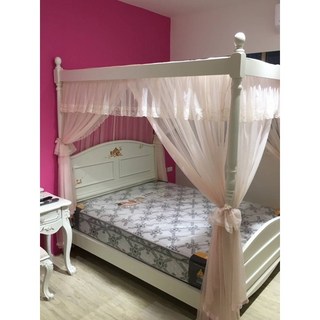 鄉村實木公主床四柱床，實木兒童床，夢幻公主風，安全圓角設計，兒童家具