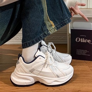 白藍老爹鞋復古設計學生百搭小衆秋季新款休閒運動鞋慢跑原創