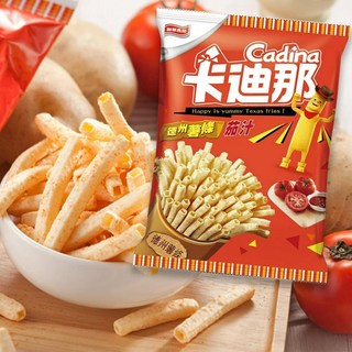 聯華食品 卡迪那寶咔咔洋芋片 (牛排/芋頭/茄汁/薯堡口味) 多種口味酥脆涮嘴, 1個, 卡迪那德州薯條38g