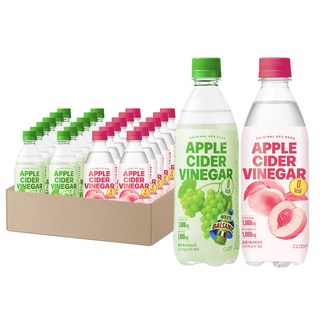 클룹 애사비소다 화이트발사믹+신비복숭아, 24개, 500ml