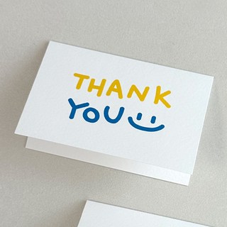 감사 땡큐 손글씨 일러스트 미니 카드 4개 + 봉투 4개 로엣[Smile], 4세트
