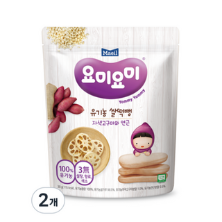 매일유업 요미요미 유기농 쌀떡뻥 30g, 자색고구마와 연근, 6개