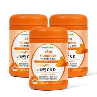 뉴트리디데이 비타구미 비타민 C & D, 180g, 3개