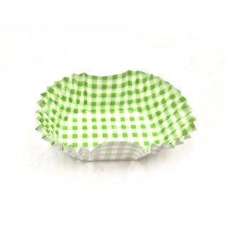 코팅 반찬컵 베이킹컵 체크무늬(타원형) (S) (70x45mm), 300p, 1개, 그린( green)S 70