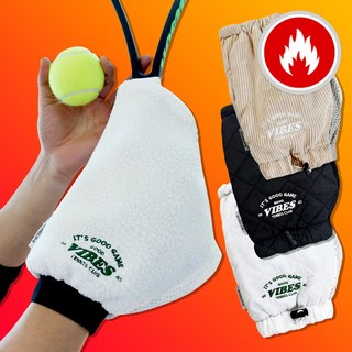 테니스 겨울 방한 토시 플리스 워머 장갑, 화이트, 1개