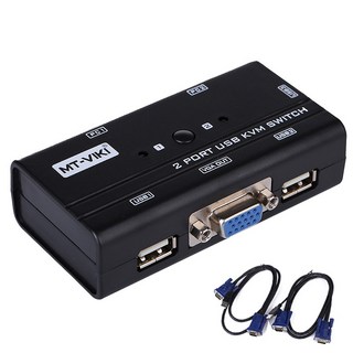 MT-VIKI 雙埠USB KVM切換器，螢幕鍵盤滑鼠共享器，兩台電腦輕鬆切換，提升工作效率, 1個, 40-105
