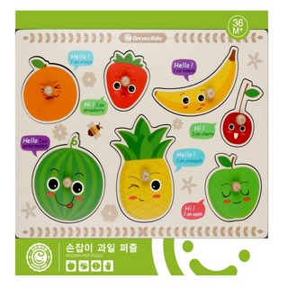 고려베이비 두돌 과일 꼭지 원목 퍼즐 소근육 장난감, 1개