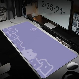게이밍 장패드 고양이 캐릭터 마우스패드 방수코팅 300X800X3MM, 1개, 자주색