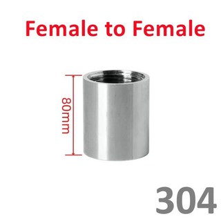 1/8 "1/4" 3/8 "1/2" 3/4 "1" -2" BSP 암 50 60 80 100 150 200 300mm 배럴 커플러 니플 파이프 피팅 커넥터 304 스테인레스, G3l4 BSP DN20, 80mm, 1개