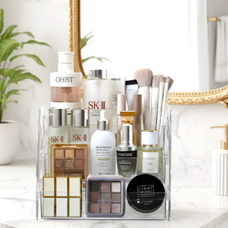 세요나 넉넉수납 화장대 정리함, 투명색, 1개