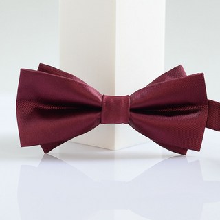 禮服領結男士正裝新郎婚禮英倫雙層純色蝴蝶結伴郎時尚黑色百搭潮