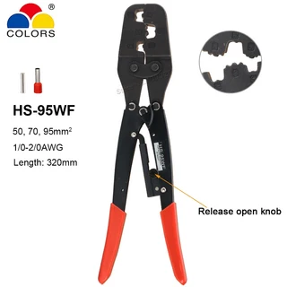 크림핑 플라이어 튜브 부트레이스 케이블 커넥터 페룰 앨리케이트 전기 수공구 10 95 mm2 0AWG, 01 HS-95WF 50 70 95mm2