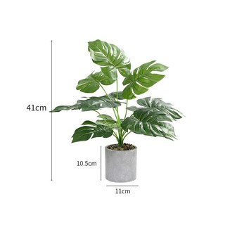 仿真綠植盆景 龜背葉 居家裝飾 辦公室桌面擺件, 1個, 升級⭐龜背葉盆栽