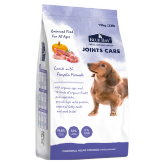 BLUE BAY 倍力 犬用 羊肉 + 南瓜 低敏乾糧, 關節保健, 15kg, 1包