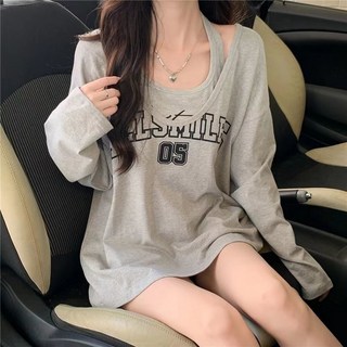 砂糖夢境 胖mm大碼休閒大領口寬鬆甜辣妹掛脖衛衣女兩件套 春秋oversize上衣