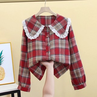 프렌치체크셔츠 여프리미엄감춘추신상양기셔츠시크인형넥탑