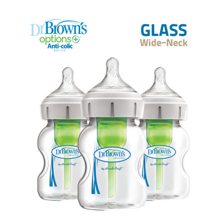 닥터브라운젖병 와이드 옵션스플러스 유리젖병 2+1(젖병용량내맘대로), 150ml, 3개