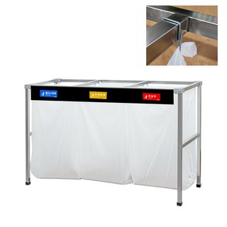 이지클립 스텐레스 아파트 분리수거함 쓰레기 분리수거대 마대걸이, 이지클립 3구 400