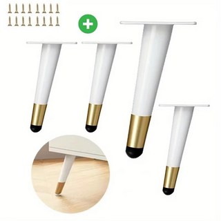 WIND 윈드 사선발 조절형 스틸가구다리 4EA+목재용나사못16pcs / DIY 리폼 다용도 가구다리, 화이트골드, 4개