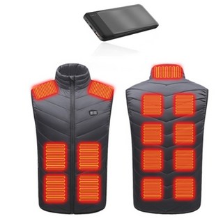 JM 발열패딩조끼 보조배터리포함 3단조절 열선 온열 골프 캠핑 낚시 여행 차박 산악