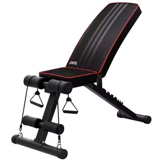 DDS多德士 專業啞鈴椅 舉重椅 仰臥板 臥推椅 訓練椅 健身椅 啞鈴凳 (送彈力繩), 紅黑色