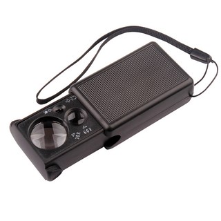 30X-60X 루페 슬라이드형 LED 돋보기 휴대용 위폐감별 확대경, 30X-60X루페