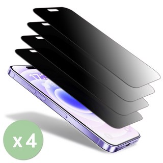 키큰기린 아이폰 갤럭시 사생활보호 무광택 저반사 지문방지 강화유리 액정 보호 필름 4매, 4개