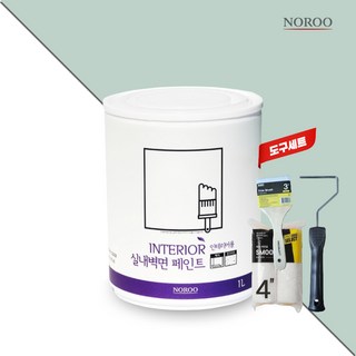 노루페인트 벽지 페인트 세트, 1세트, 1L, 말라카이트(SP3080)