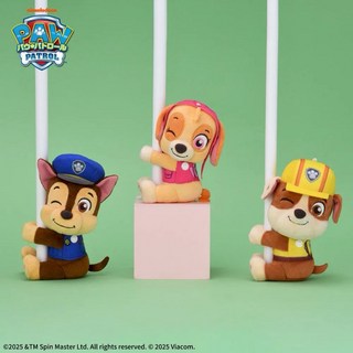 「日本空運景品」 日本正版 限定 全新 汪汪隊立大功 汪汪隊 阿奇 小礫 天天 側身 小娃娃 絨毛玩偶 娃娃 鈕扣, 1個, 毛毛