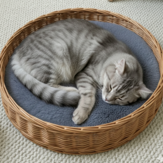 시그라인 냥이최애 안심휴식 고양이 방석, 1개, 그레이