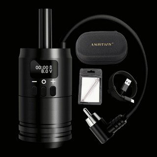 AMBITION 無線手柄電源 紋身機 液晶螢幕 出針可調 8V 強啟功能, 1個