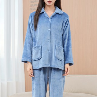 자모시 여성 잠옷 겨울 밍크 극세사잠옷 데일리룩 상하 세트