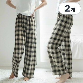 1+1 바바 체크 파자마 바지 홈웨어 9부 긴바지 잠옷바지