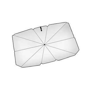 OIN 汽車遮陽傘 防曬隔熱防UV 前擋風玻璃遮陽簾 折疊傘式遮陽擋 一秒展開收納 車用遮陽罩, 1個, 鈦銀汽車遮陽傘-小