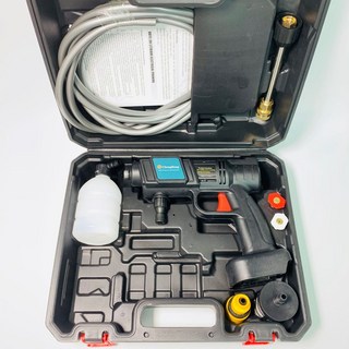 ChengBang 21V 無線高壓清洗機 牧田款 便攜式充電洗車槍, 洗車機B款紅按鍵空機+配件+塑盒(無電池, 空機+配件+塑盒(無電池), 50cm