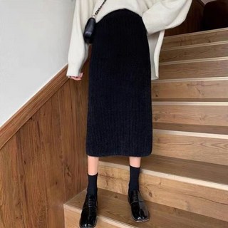 캐주얼룩 뒤트임 앙고라 밴딩 롱스커트 JSC-0032 689000AA (1EA)